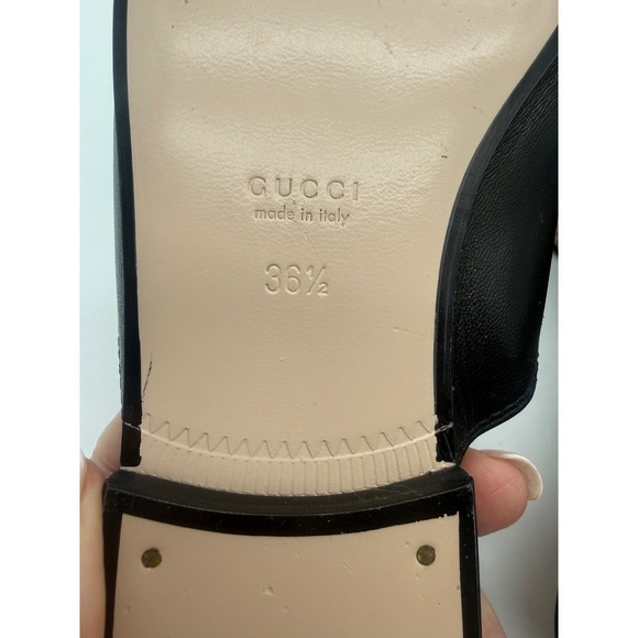 New! Gucci Princetown Horsebit Leather Mule Loafer Black Web Stripe 36.5 US 6.5 - Picture 9 of 12
